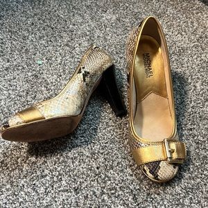 Michael Kors faux snakeskin print heels